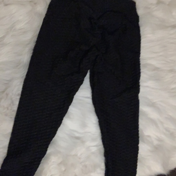 Black textured leggings - Picture 3 of 4